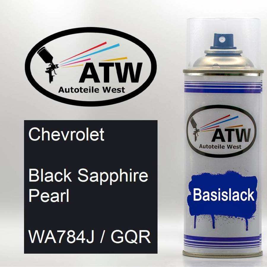 Chevrolet, Black Sapphire Pearl, WA784J / GQR: 400ml Sprühdose, von ATW Autoteile West.